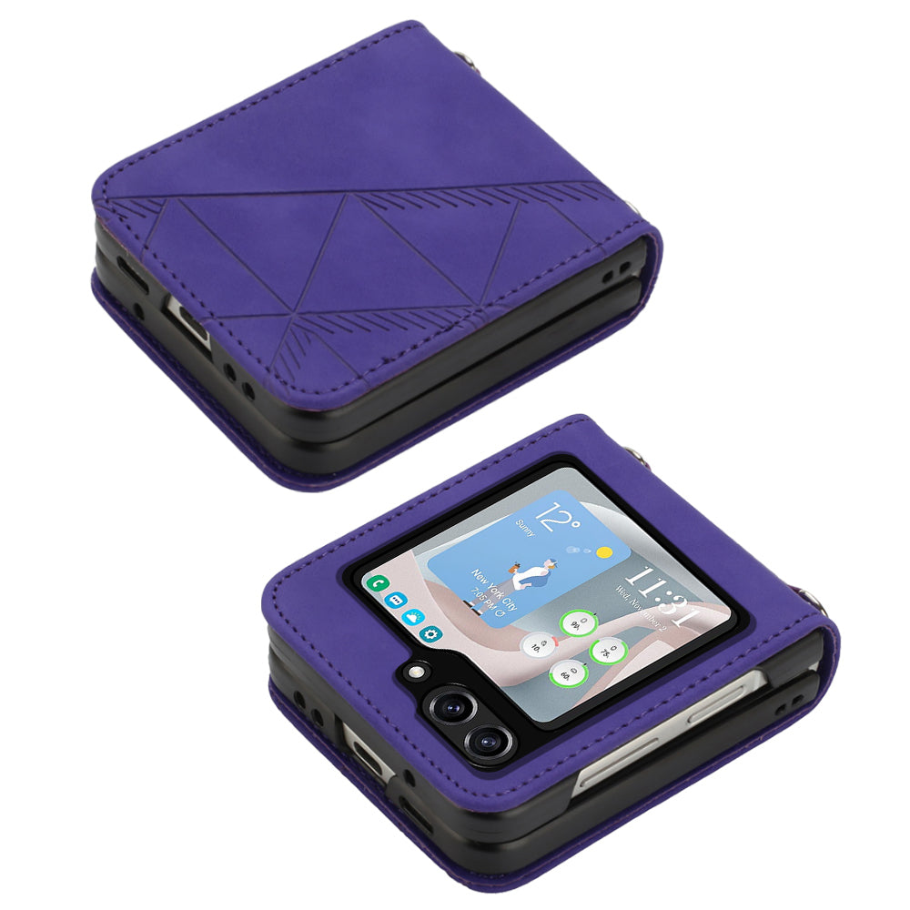 YB Imprinting Series-1 for Samsung Galaxy Z Flip5 5G PU Leather Phone Case Imprinted Phone Protective Cover YB Imprinting Series-1 for Samsung Galaxy Z Flip5 5G PU Leather Phone Case Imprinted Phone Protective Cover